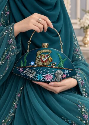 teal ocean clutch by clutchrose