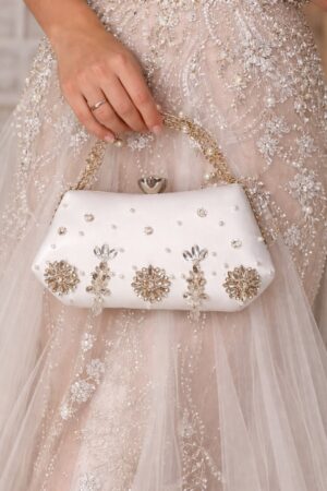 White Crystal Cluster Clutch - 04PW