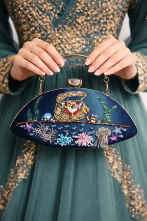 Teal fancy Clutch - 01ST
